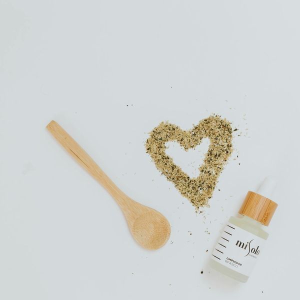 Natural herbal elements on a clean table for heart support